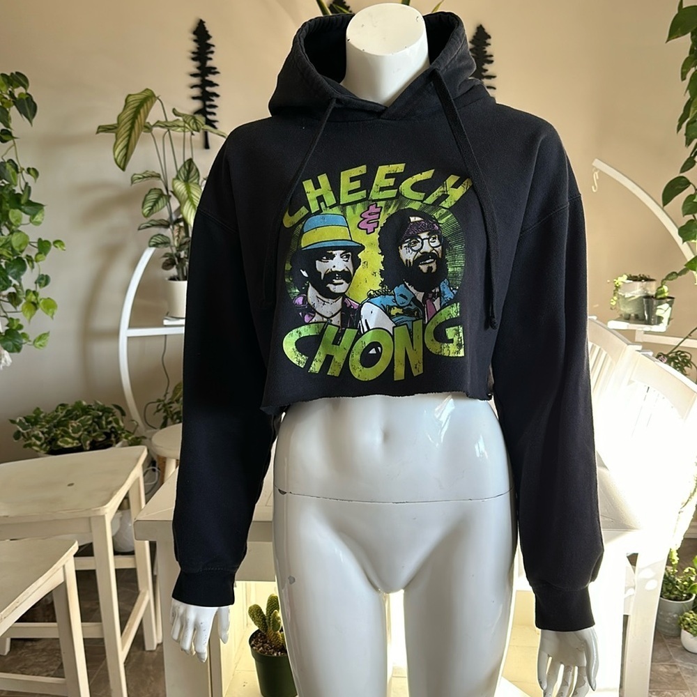 Cheech and Chong crop hoodie black size med